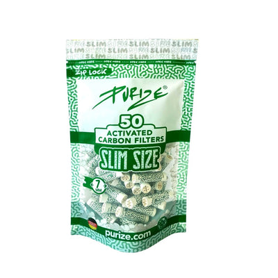 Purize Aktivkohlefilter Slim Size | White ø 7mm, 50er