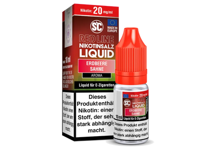 SC Red Line Erdbeere Sahne Nikotinsalz Liquid 10ml für E-Zigaretten