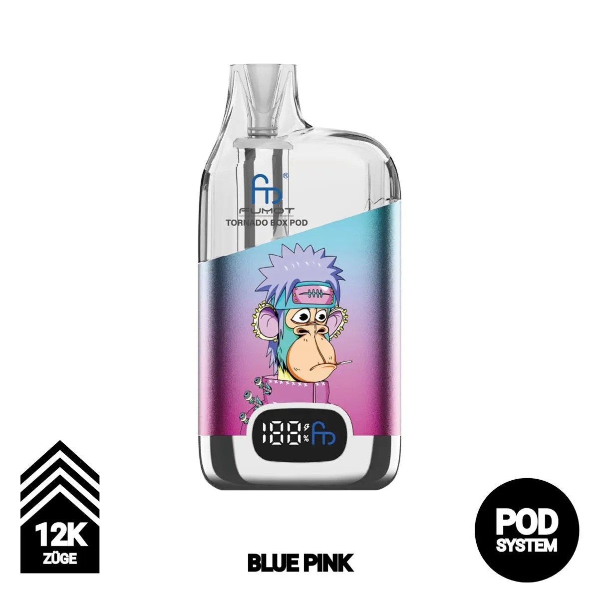 RandM Tornado Digital Box Pod 12000 - Stylische Mehrweg Vape