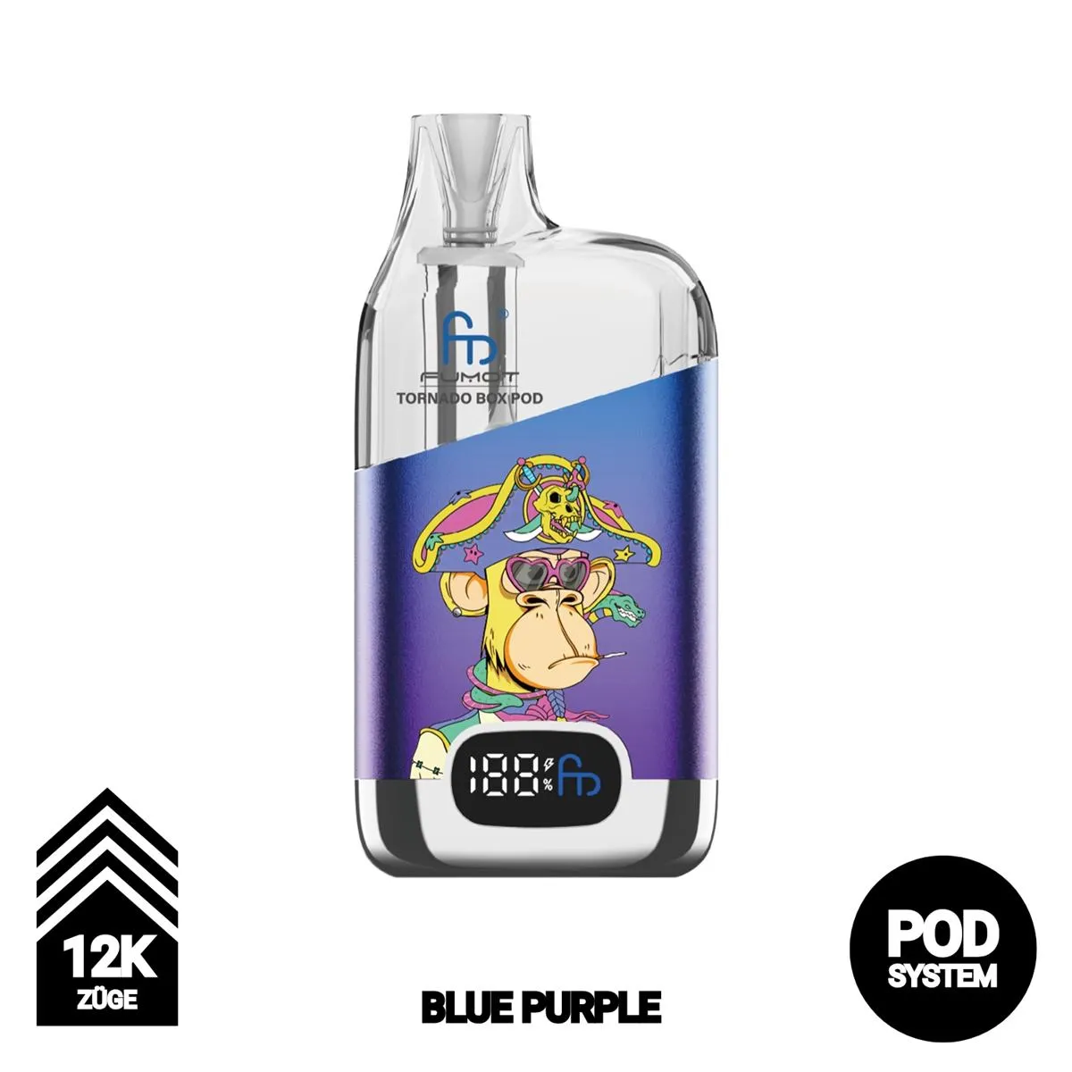 RandM Tornado Digital Box Pod 12000 - Stylische Mehrweg Vape
