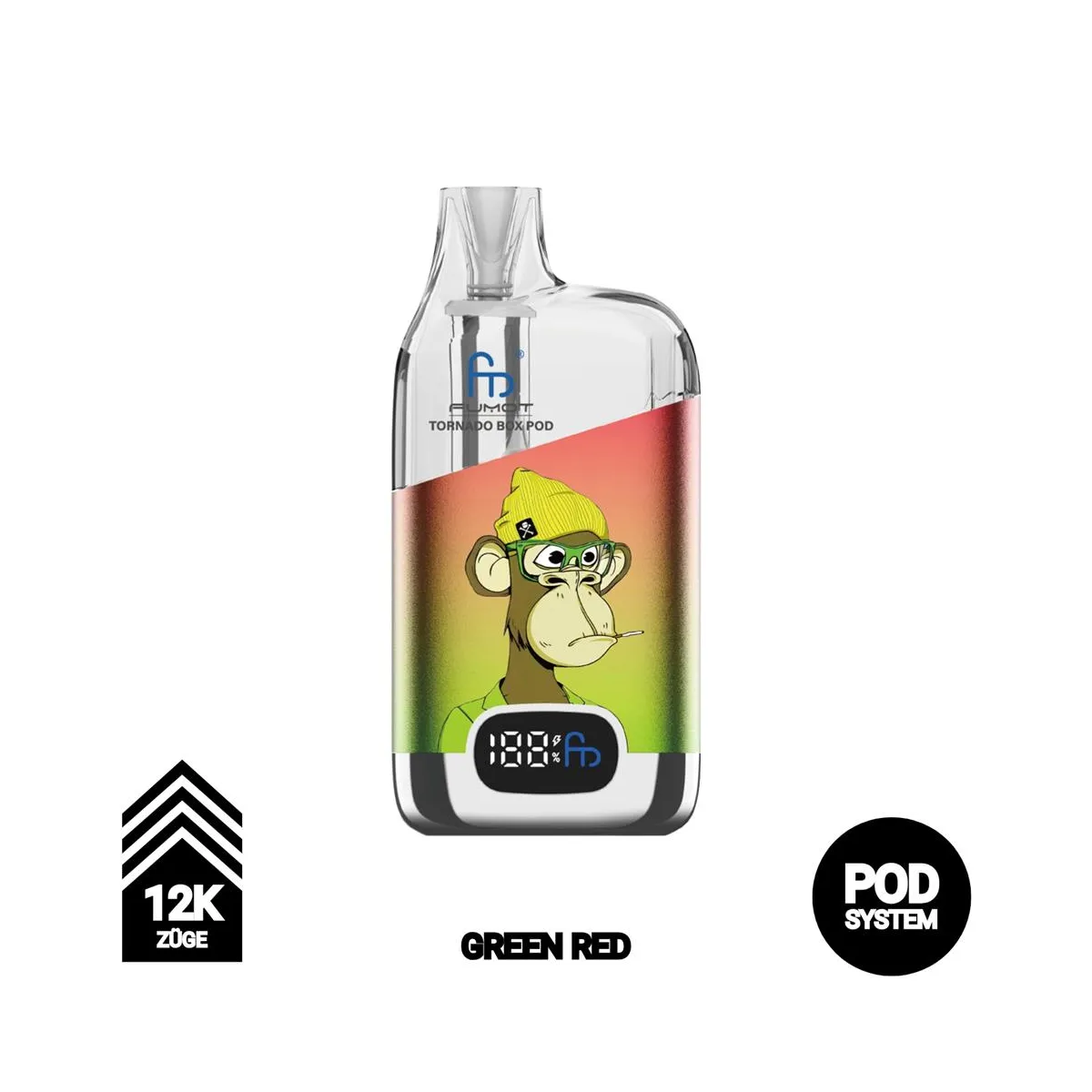 RandM Tornado Digital Box Pod 12000 - Stylische Mehrweg Vape