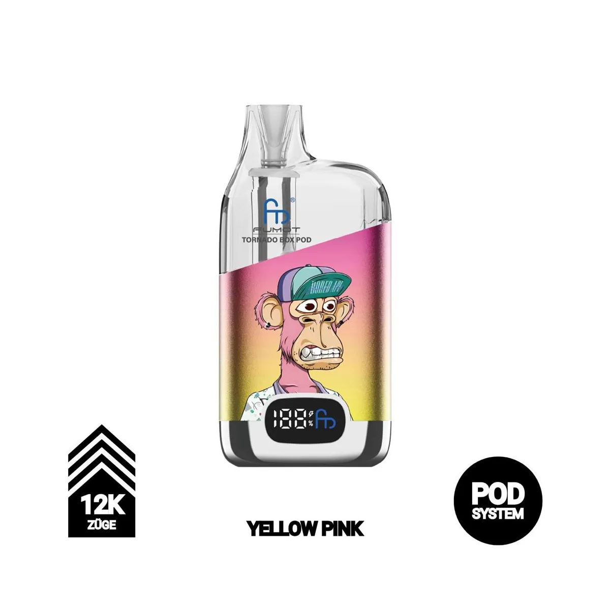 RandM Tornado Digital Box Pod 12000 - Stylische Mehrweg Vape