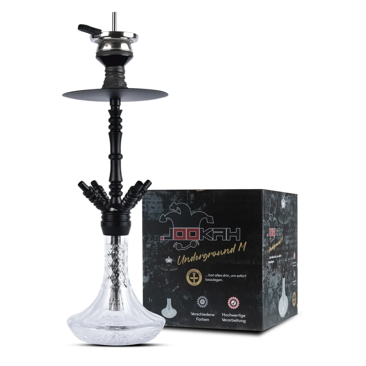 Jookah Underground Shisha Komplettset Black mit 4 Anschlüssen