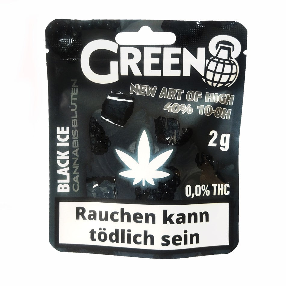 Green 8 | Black Ice Cannabis Blüten 40% Superior, 0,0% THC - 2g